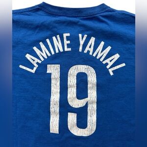 Lamine Yamal FCB Blue Youth Boys T-Shirt Size‎ Large Soccer/Futbol Barcelona
